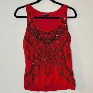 Express sleeveless blouse with embleshed details